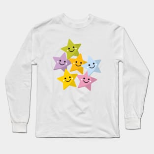 Cute Pastel Kawaii Stars Long Sleeve T-Shirt